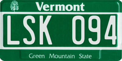 VT license plate LSK094