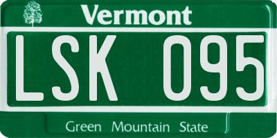 VT license plate LSK095