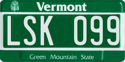 VT license plate LSK099