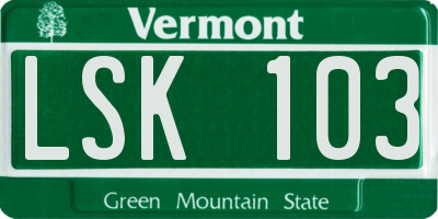 VT license plate LSK103