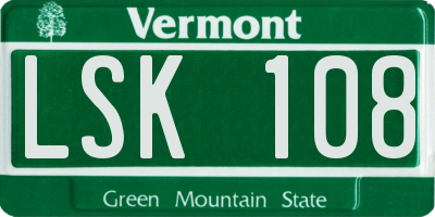 VT license plate LSK108