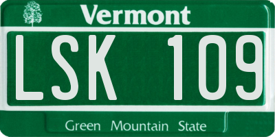 VT license plate LSK109
