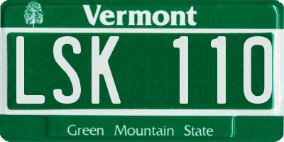VT license plate LSK110