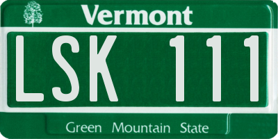 VT license plate LSK111