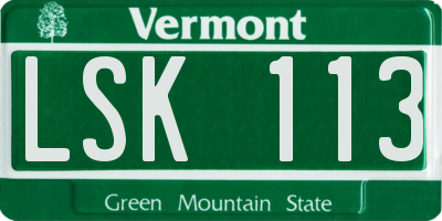 VT license plate LSK113