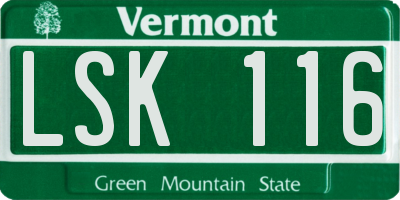 VT license plate LSK116