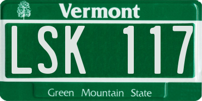 VT license plate LSK117