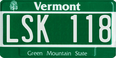 VT license plate LSK118