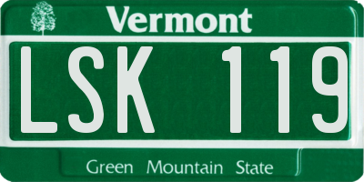 VT license plate LSK119