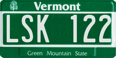 VT license plate LSK122