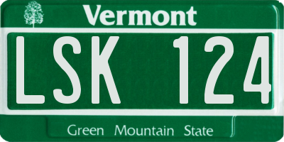 VT license plate LSK124