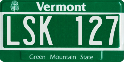 VT license plate LSK127