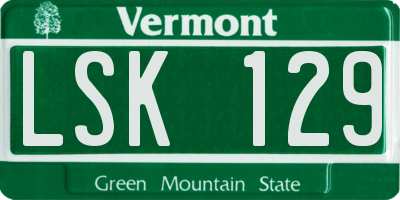 VT license plate LSK129
