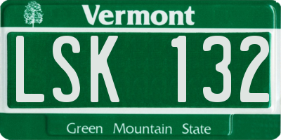 VT license plate LSK132
