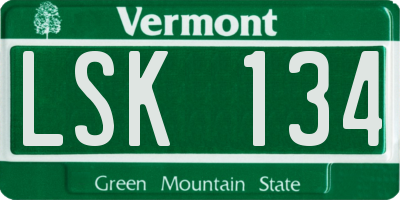 VT license plate LSK134