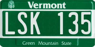 VT license plate LSK135