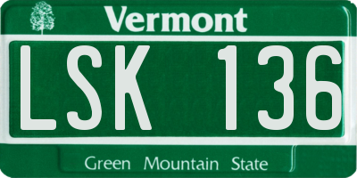 VT license plate LSK136