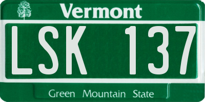 VT license plate LSK137