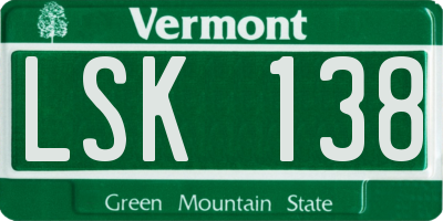 VT license plate LSK138