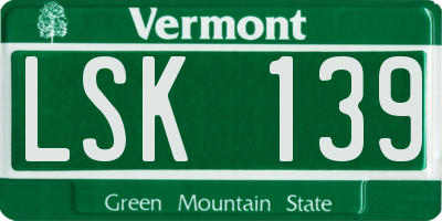 VT license plate LSK139