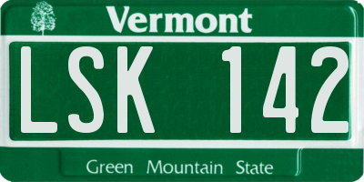 VT license plate LSK142