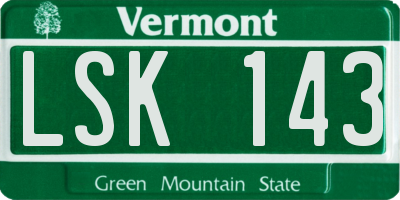 VT license plate LSK143