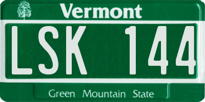 VT license plate LSK144