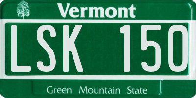 VT license plate LSK150