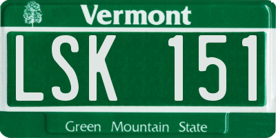 VT license plate LSK151