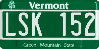 VT license plate LSK152