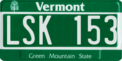 VT license plate LSK153