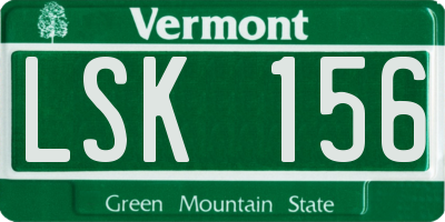 VT license plate LSK156