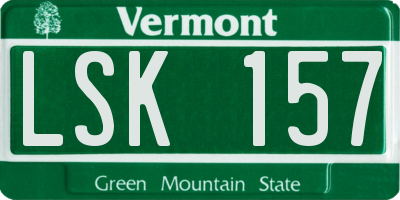VT license plate LSK157