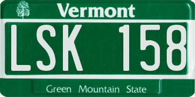 VT license plate LSK158
