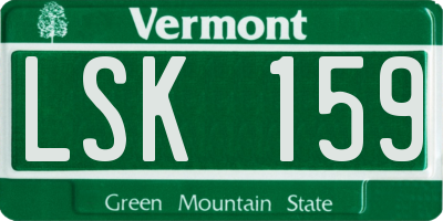 VT license plate LSK159