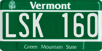 VT license plate LSK160