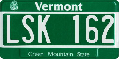 VT license plate LSK162
