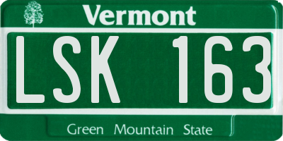 VT license plate LSK163