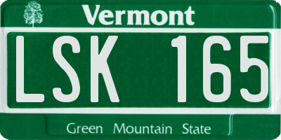 VT license plate LSK165