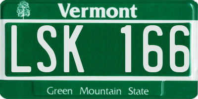 VT license plate LSK166