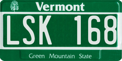 VT license plate LSK168