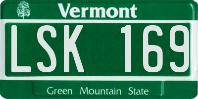 VT license plate LSK169