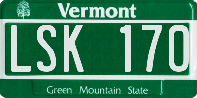 VT license plate LSK170