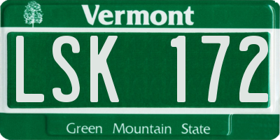 VT license plate LSK172