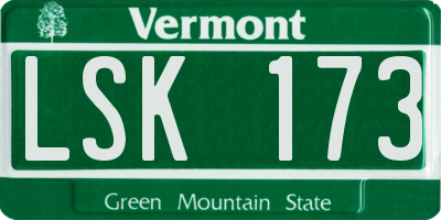 VT license plate LSK173