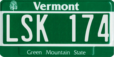 VT license plate LSK174