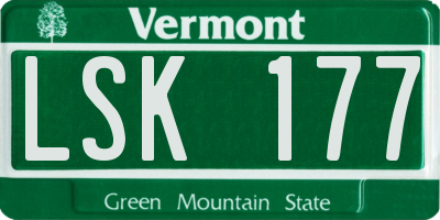 VT license plate LSK177