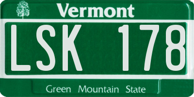 VT license plate LSK178