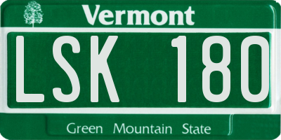 VT license plate LSK180