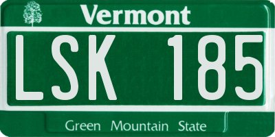 VT license plate LSK185